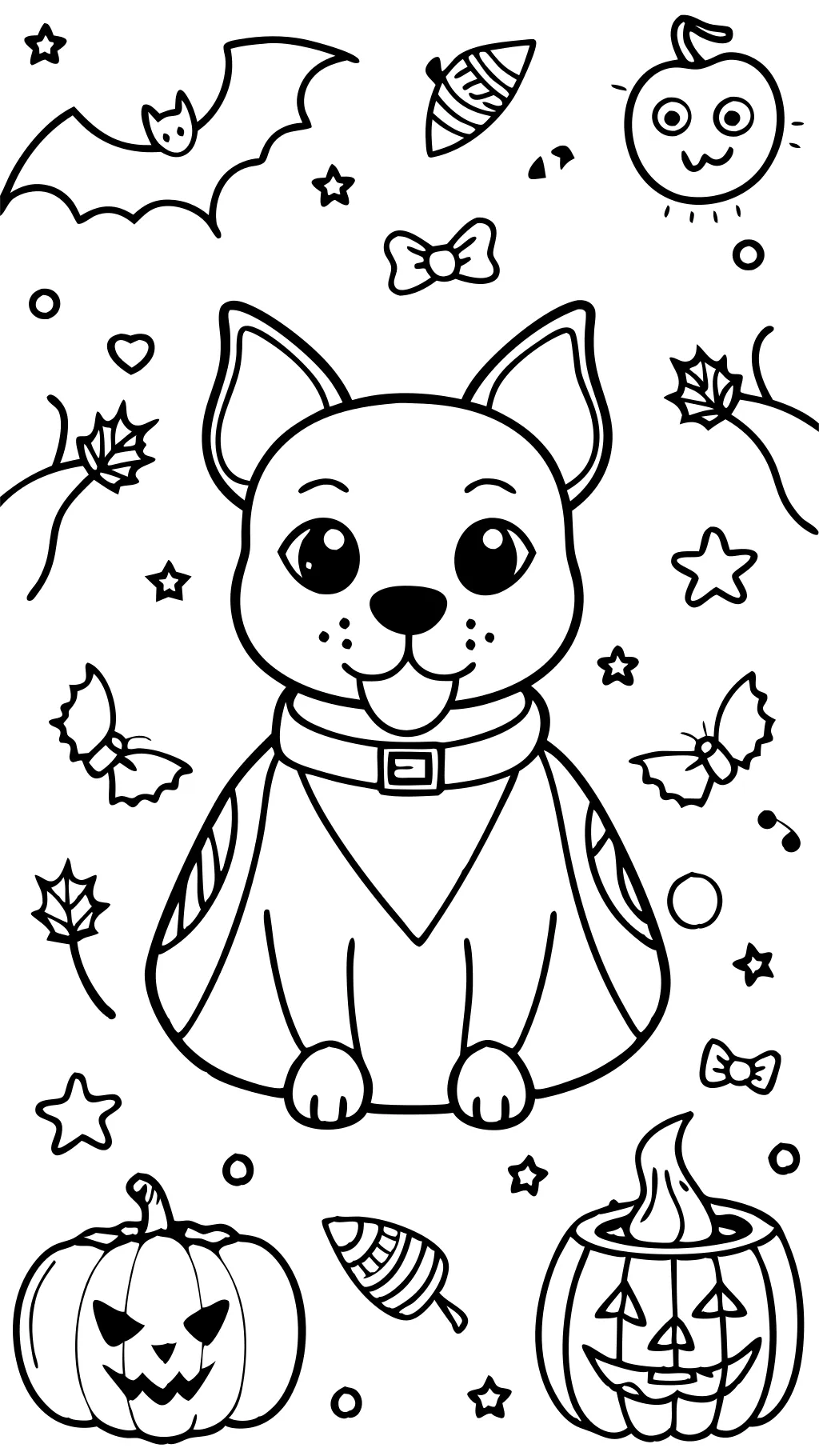 halloween dog coloring page